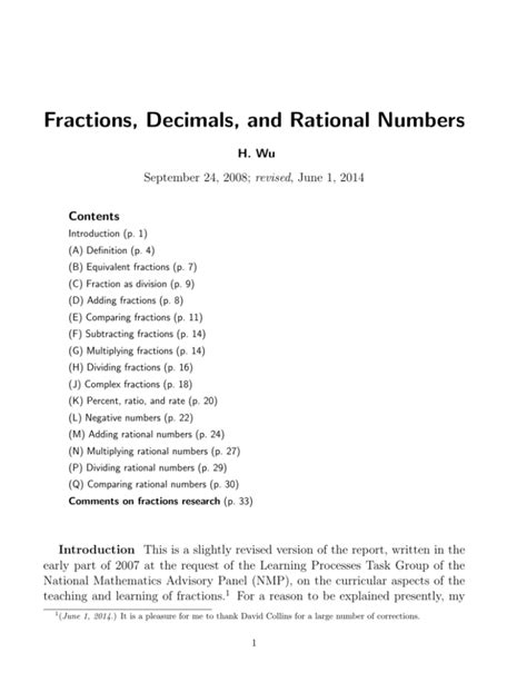 Fractions Decimals And Rational Numbers