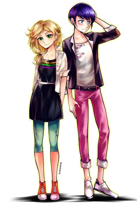 Female Adrien And Male Marinette Before Becoming Cat Noir And Ladybug
