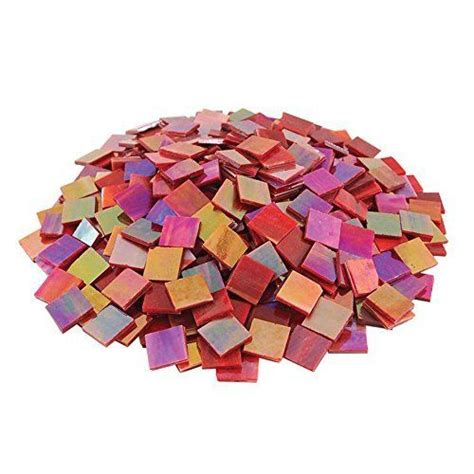 Mosaic Supplies 3 4 Red Iridized Stained Glass Chips 80 Pieces Mosaic Supplies Mosaic