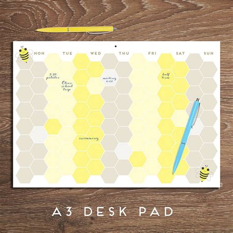 Busy Bee Weekly Planner Pad A3 By Onneke Days