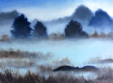 Misty Morning Oil Painting By Lauren Elyse Laurenelysefineart