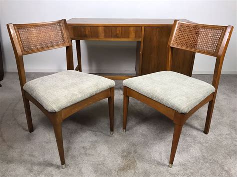 Mid Century Modern 1962 Desk With 2 Desk Chairs By Bp John