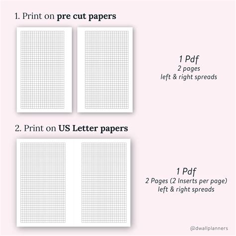 Grid Paper Printable Insert Half Letter Size
