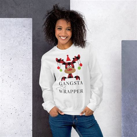 Reindeer Gangsta Wrapper Shirt Funny Christmas Shirt Etsy