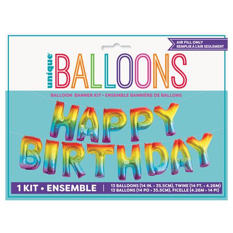 Foil Happy Birthday Letter Balloon Banner Rainbow 14ft
