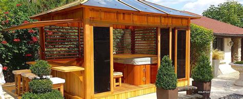 Hot Tub Spa Enclosure Flex•fence Louver System Hot Tub Landscaping Hot Tub Outdoor Hot