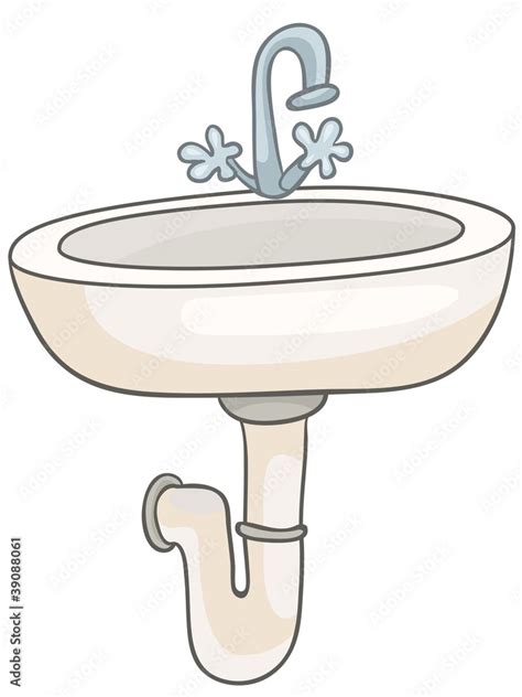 Cartoon Home Washroom Sink Stock Vector Adobe Stock