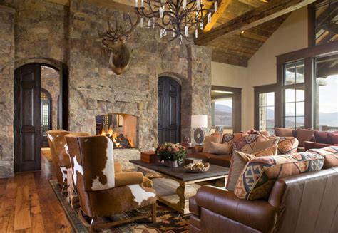 Colorado Ranch Home Rustic Living Room Denver By Design House Inc