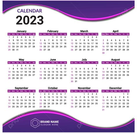 Gambar Vektor Gratis Kalender 2023 2023 Kalender Kalender 2023 Png