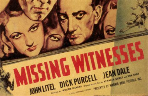 Missing Witnesses 1937 Turner Classic Movies