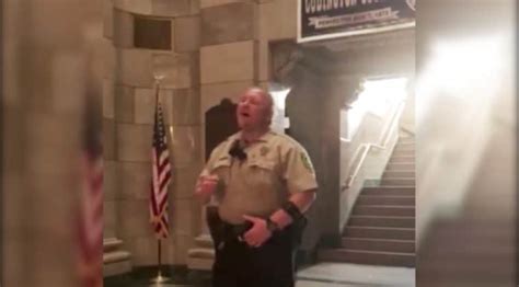 Police Officer Sings National Anthem In Empty Courthouse Makes The