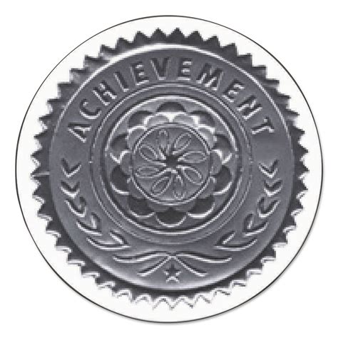 Certificate Seals 175 Dia Silver 3sheet 5 Sheetspack Zerbee