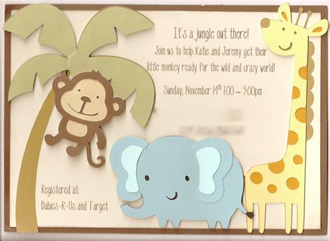 An adorably pink card template for an upcoming baby shower. Jenski Family Updates: Katie's Jungle Baby Shower