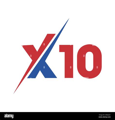 Monogram Logo Initial Letters X10 Vector Sign Illustration In White