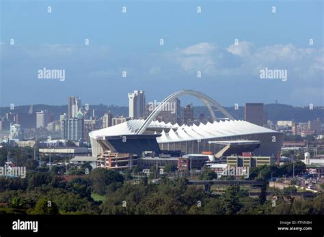 Above View Of Moses Mabhida Stadium And City Skyline In Durban South