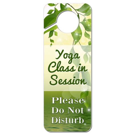 Do Not Disturb Plastic Door Knob Hanger Sign Yoga Class In Session