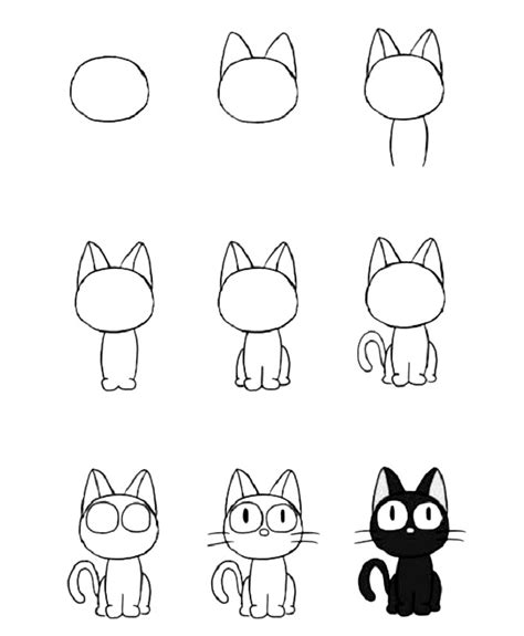 How To Draw Anime Cat Step By Step Drawing Instructions For Beginners How To Draw In Minute