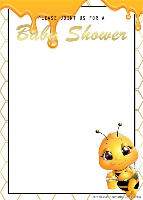 Bee Baby Shower Invitation Templates