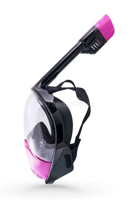Full Face Purple Snorkel Mask On White Background Isolate Stock Image Image Of Goggles