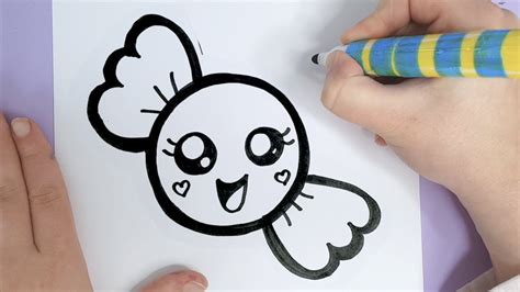 How To Draw A Super Cute Candy Happy Drawings