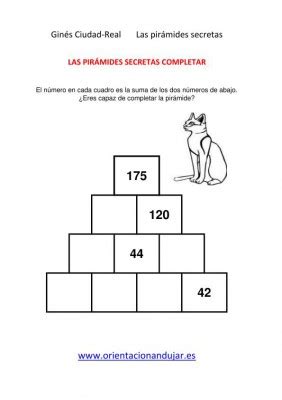 matematicas primaria completar piramides secretas
