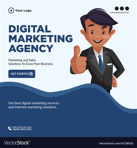 Banner Design Of Digital Marketing Agency Vector Image