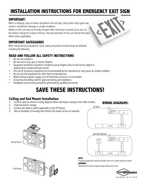 Exit Sign Wiring Diagram