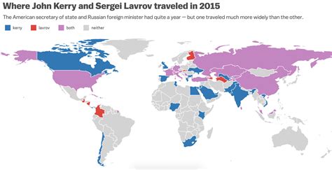 A Revealing Map Of Where America And Russias Top Diplomats Traveled In