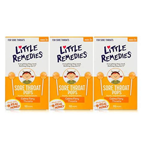 little remedies sore throat pops made with real honey 10 count 3 pack