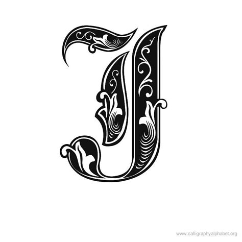 Calligraphy Letter J