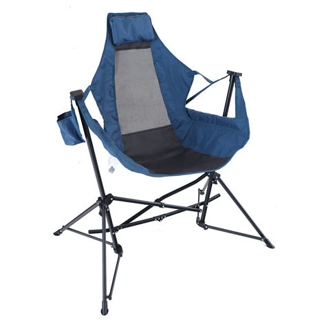 Folding Hammock Chair Steel Frame Padded Seat Portable Adjustable Stand