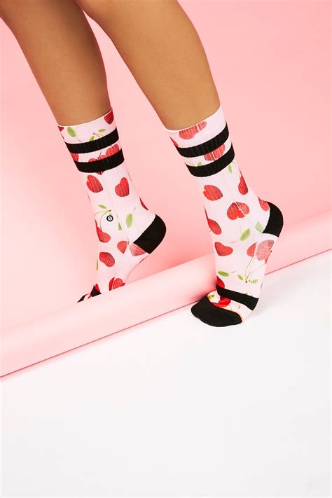 Stance Cherry Hearts Crew Sock At Free People Clothing Boutique