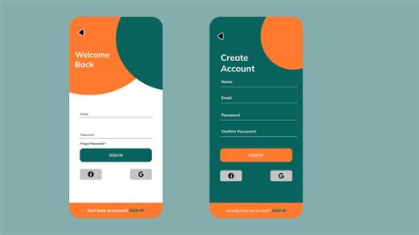 Sign In And Sign Up Screen On Behance