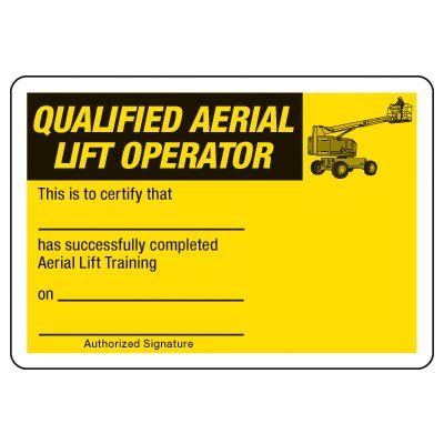 Forklift truck training certificate template free. Certification Photo Wallet Cards - Qualified Aerial Lift ...