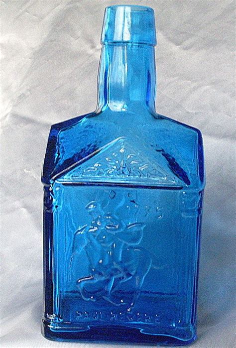 Wheaton Cobalt Blue Paul Revere Glass Bottle Vintage Americana Etsy Blue Glass Blue