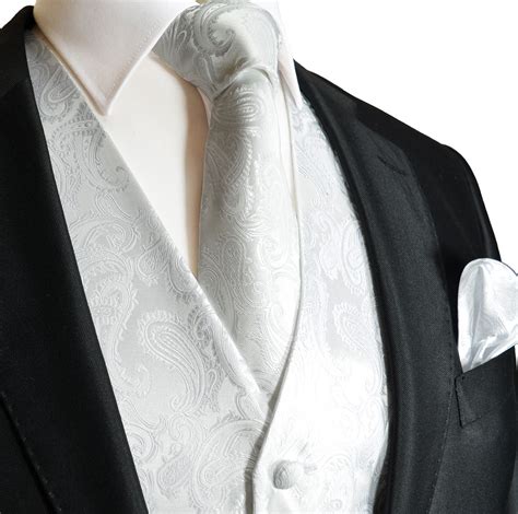 White Paisley Tuxedo Vest Set Q20 A Tuxedo Vest White Tie Tuxedo