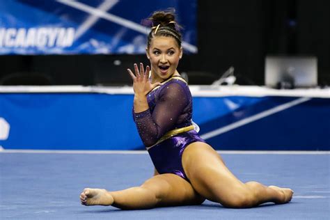 st louis mo april 14 lsus sarah finnegan performs her floor routine during the ncaa