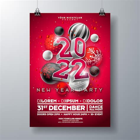 Premium Vector New Year Party Celebration Poster Template