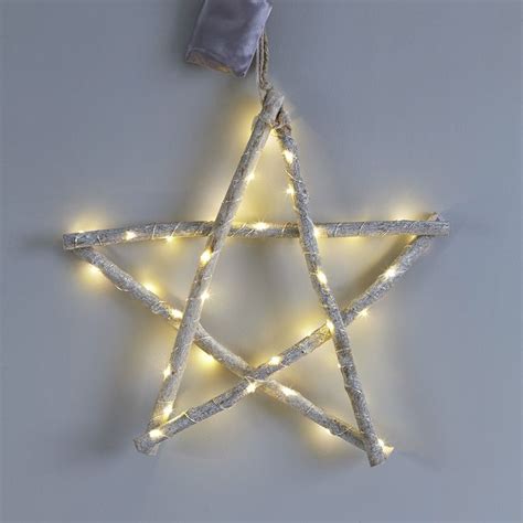 Hanging Led Wooden Stars Christmas Lighting Primrose And Plum