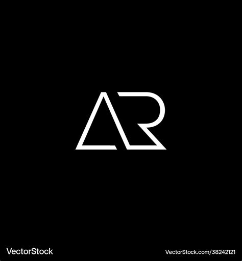 Cool And Modern Logo Initials Ar Design Vector Image