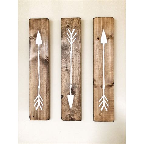 Set Of 3 Wooden Arrows Rustic Decor For Wall Farmhouse Arrow Etsy