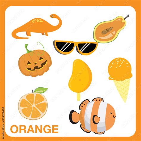 Ready To Print Worksheet Orange Color Objects Learning About Colors