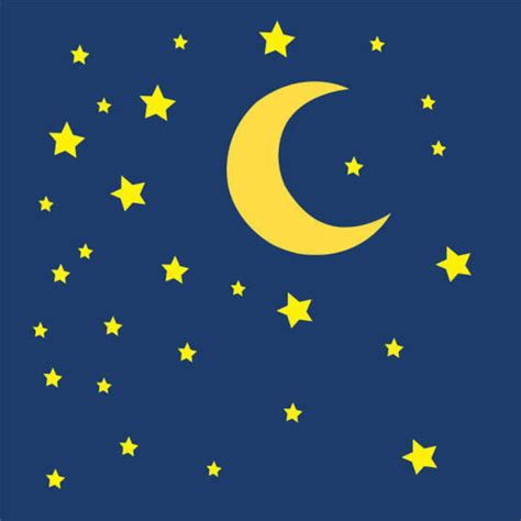 Sleeping Moon And Stars In The Night Sky Clip Art Collection Sweet Dreams Cute Face