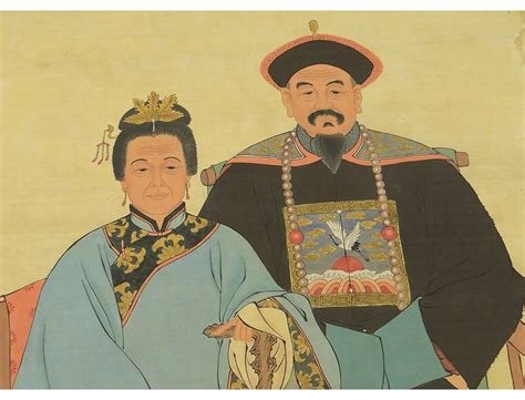 Great Rice Paper Painting Portrait Mandarin Chinese Dignitary Woman Xixth