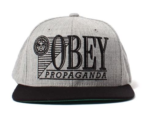 Obey Gangsta Snapback Cap Heather Grey Buy Obey Snapback Caps