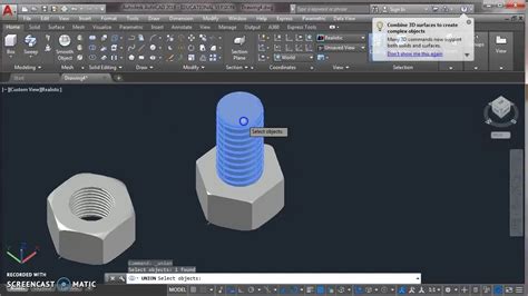 Draw Nut Bolt In Autocad Just In Simple Steps Learncad Youtube