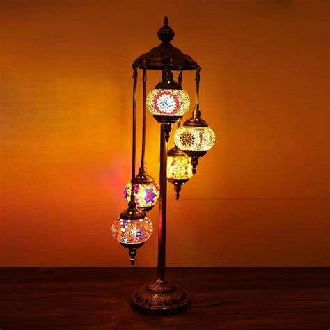 Floor Lamp Turkish Moroccan Style Mosaic Multicolour Light Etsy