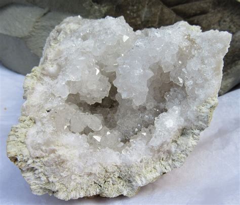 White Quartz Geode Crystal Specimen Geode Crystal Rock Geode Half