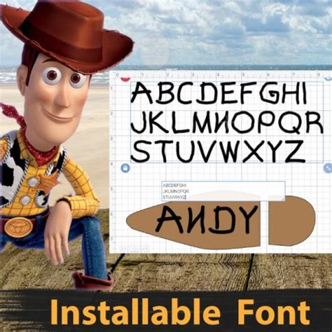 Toy Story Andy Font Ttf Otf Files Alphabet Letters Number True Type