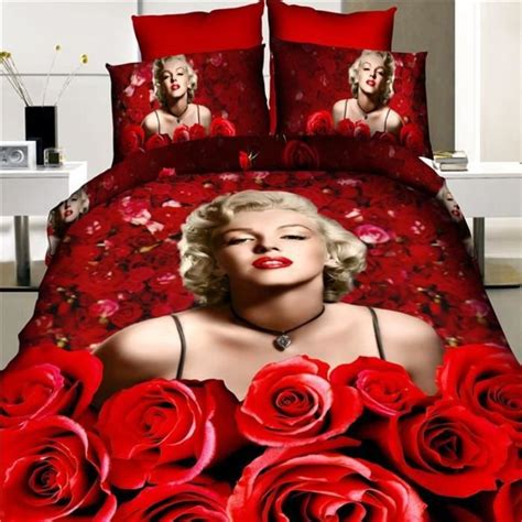 Parure De Lit Marilyn Monroe Et Roses Rouges 3d Ef Achat Vente